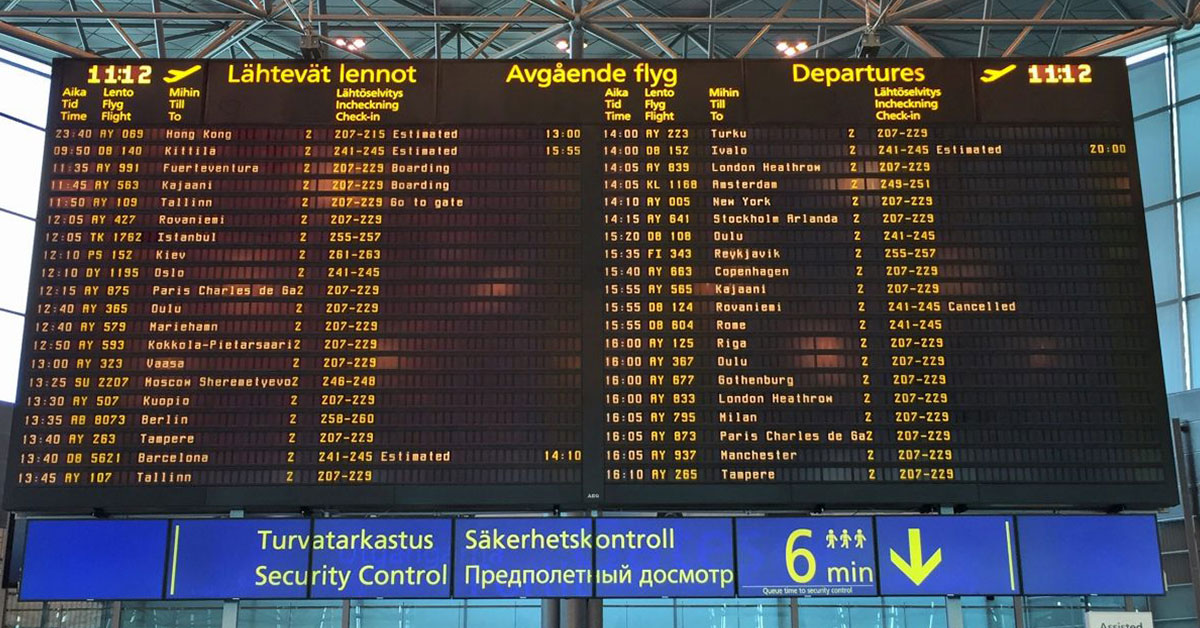 Arrivals and departures